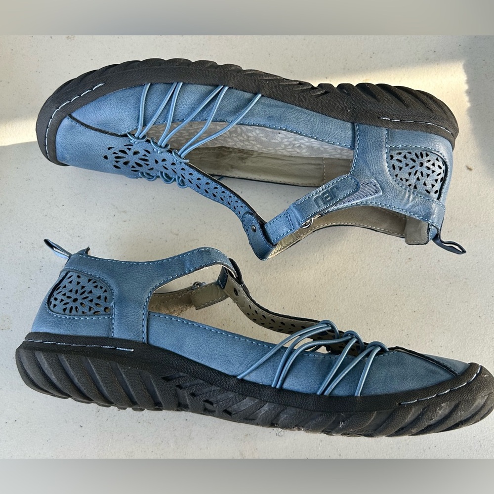JBU by Jambu Women's Sahara Mary Jane Flat 9.5 Light Denim pre-owned - Picture 2 of 7